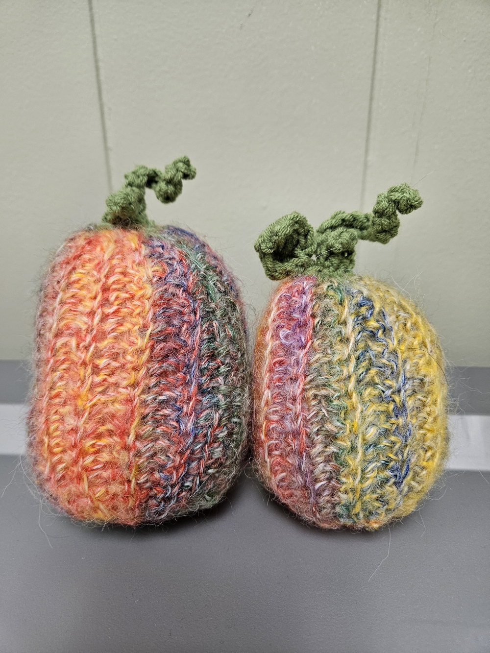 Handmade Multicolor Knit Pumpkin Décor